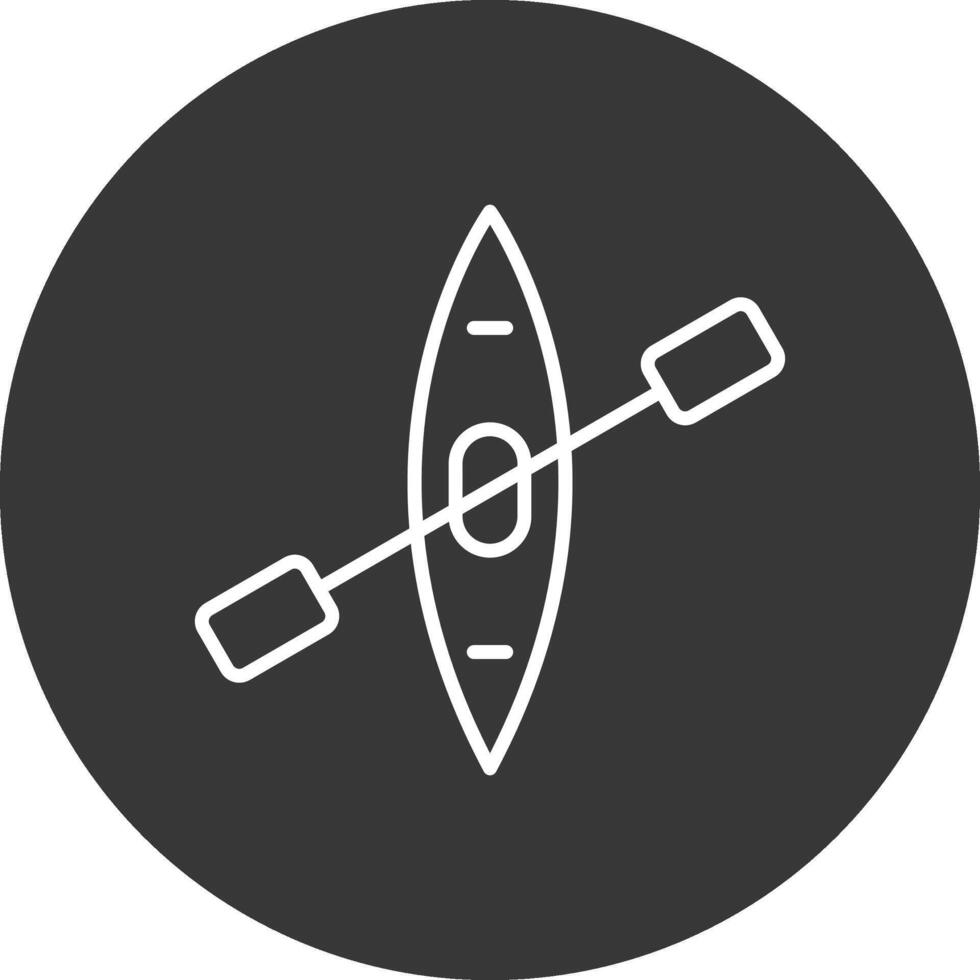 Canoe Line Inverted Icon Design vector