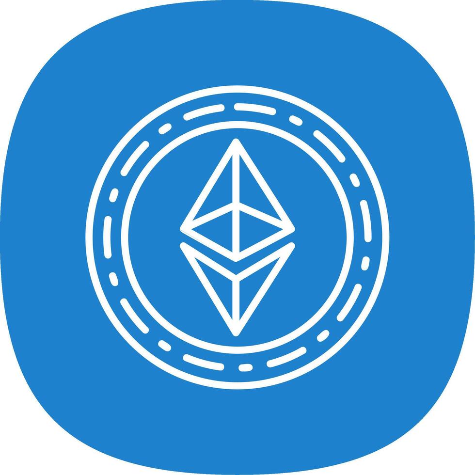 Ethereum Coin Line Curve Icon Design vector