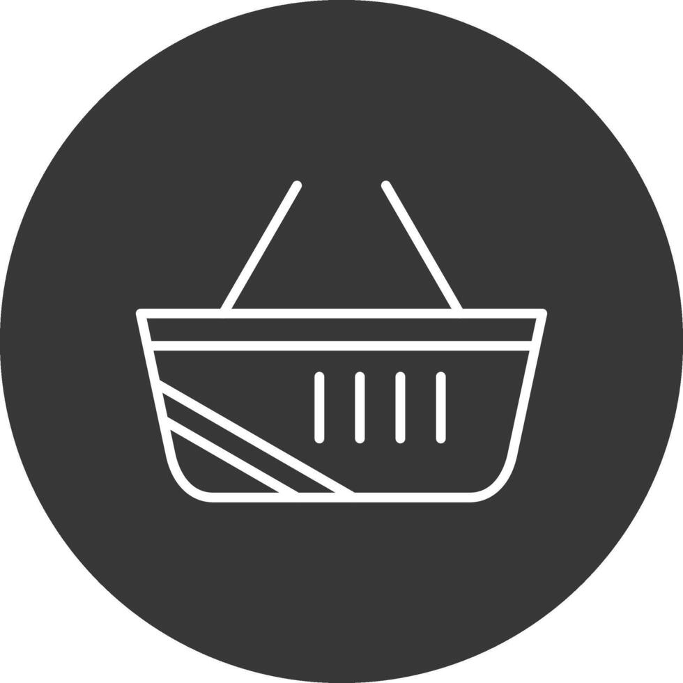 compras cesta línea invertido icono diseño vector