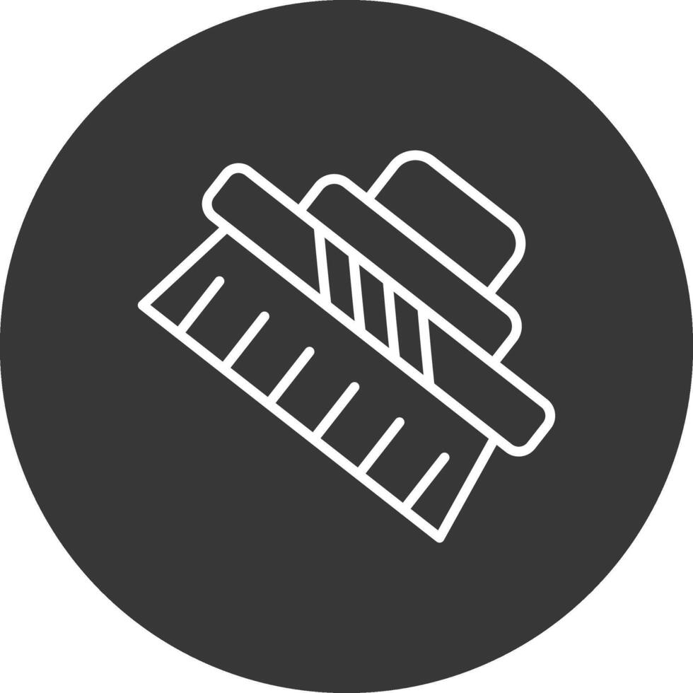 Cleaning Brush Line Inverted Icon Design vector