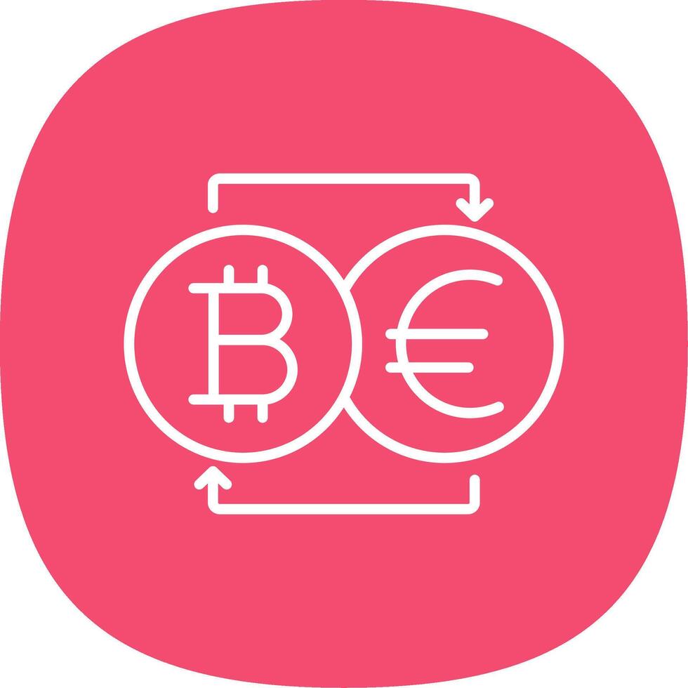 bitcoin cambiador línea curva icono diseño vector