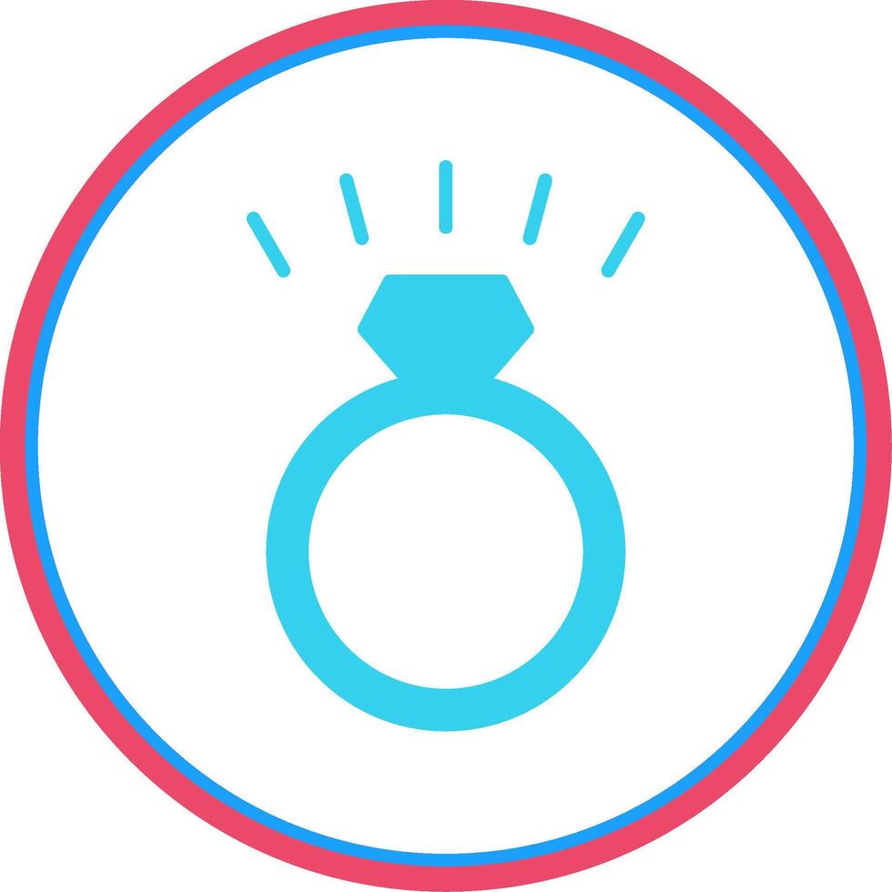 Diamond Ring Flat Circle Icon vector