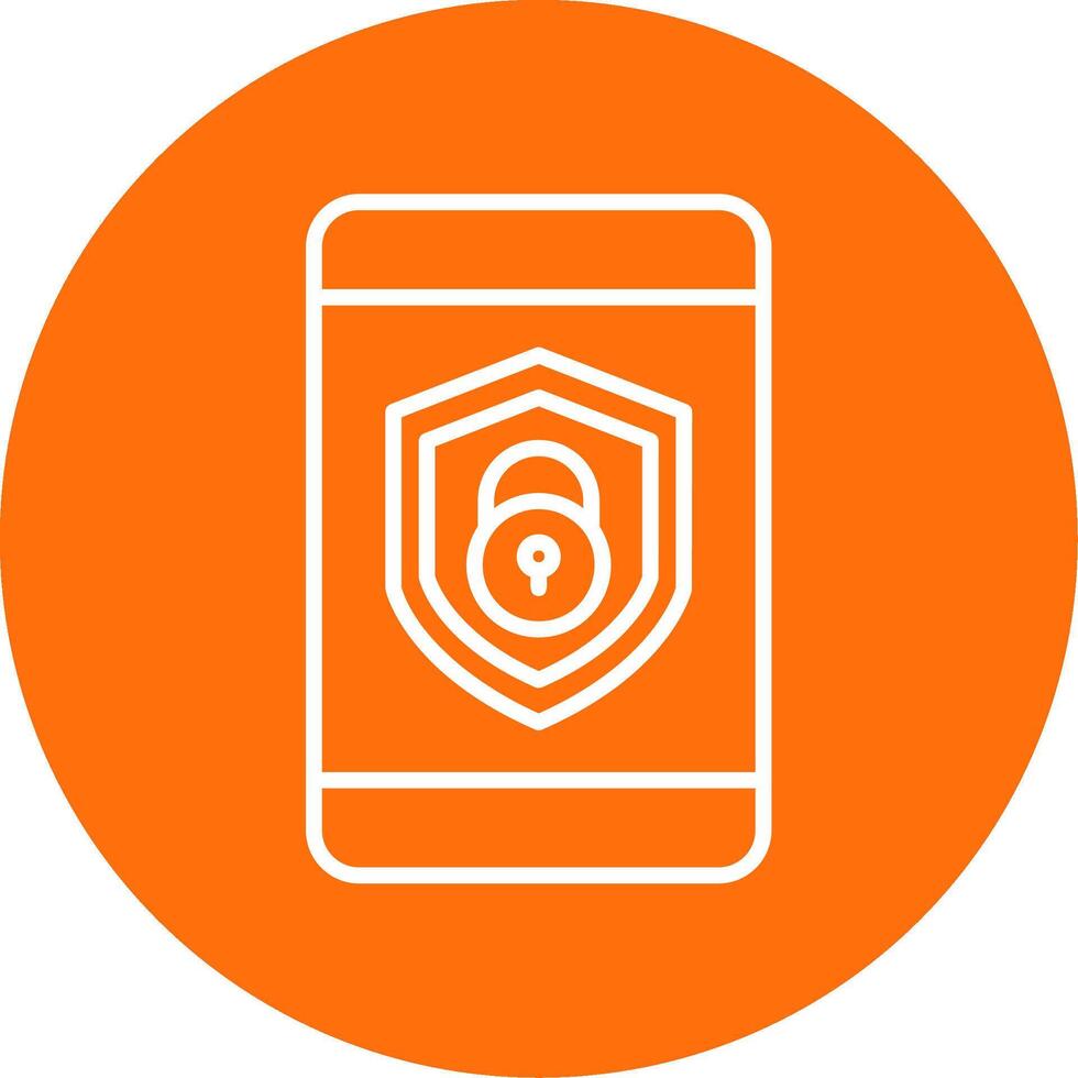 Security mobile Lock Multi Color Circle Icon vector