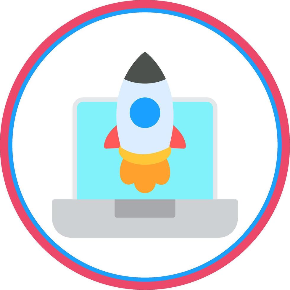 Launch Flat Circle Icon vector