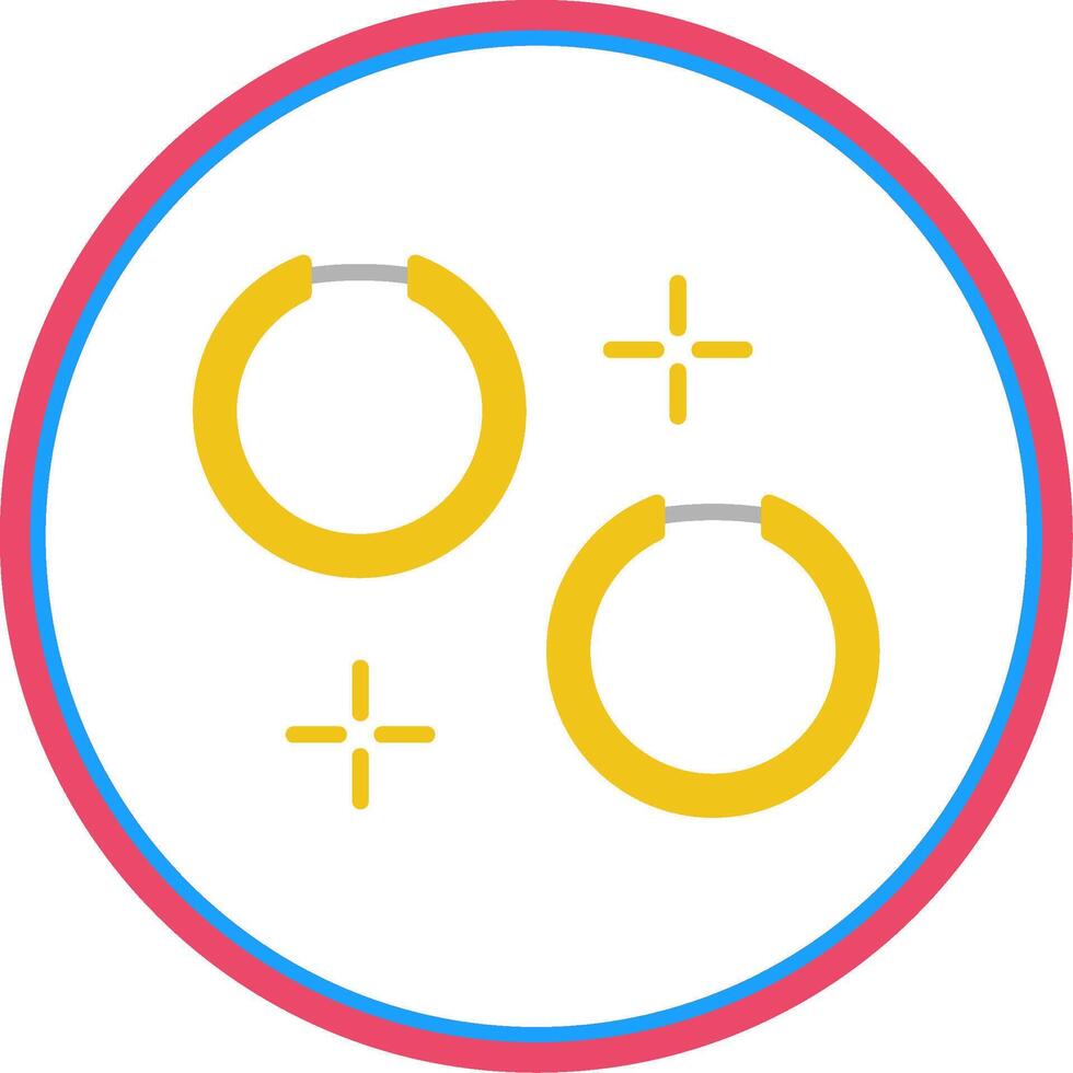 Hoop Earrings Flat Circle Icon vector