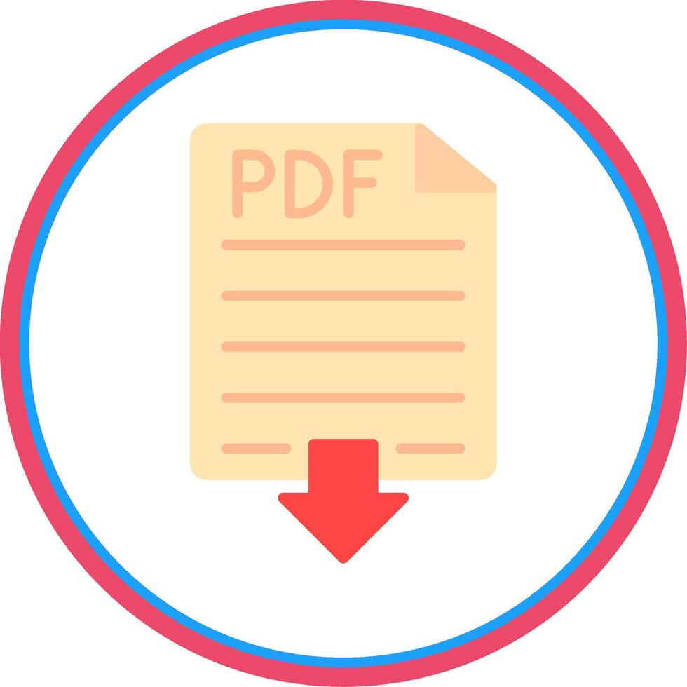 Pdf Flat Circle Icon vector