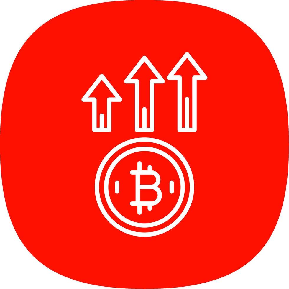 Bitcoin Up Line Curve Icon Design vector