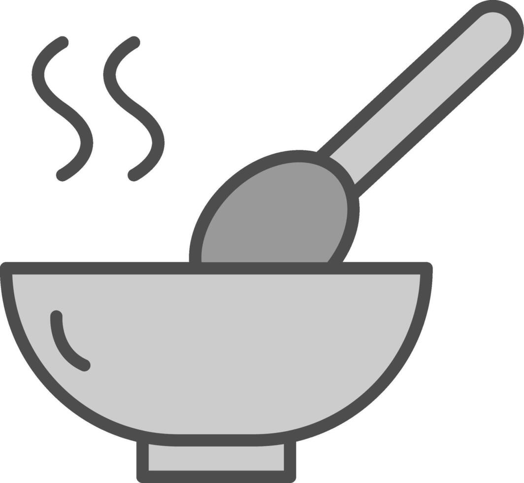 Soup Line Filled Greyscale Icon Design vector