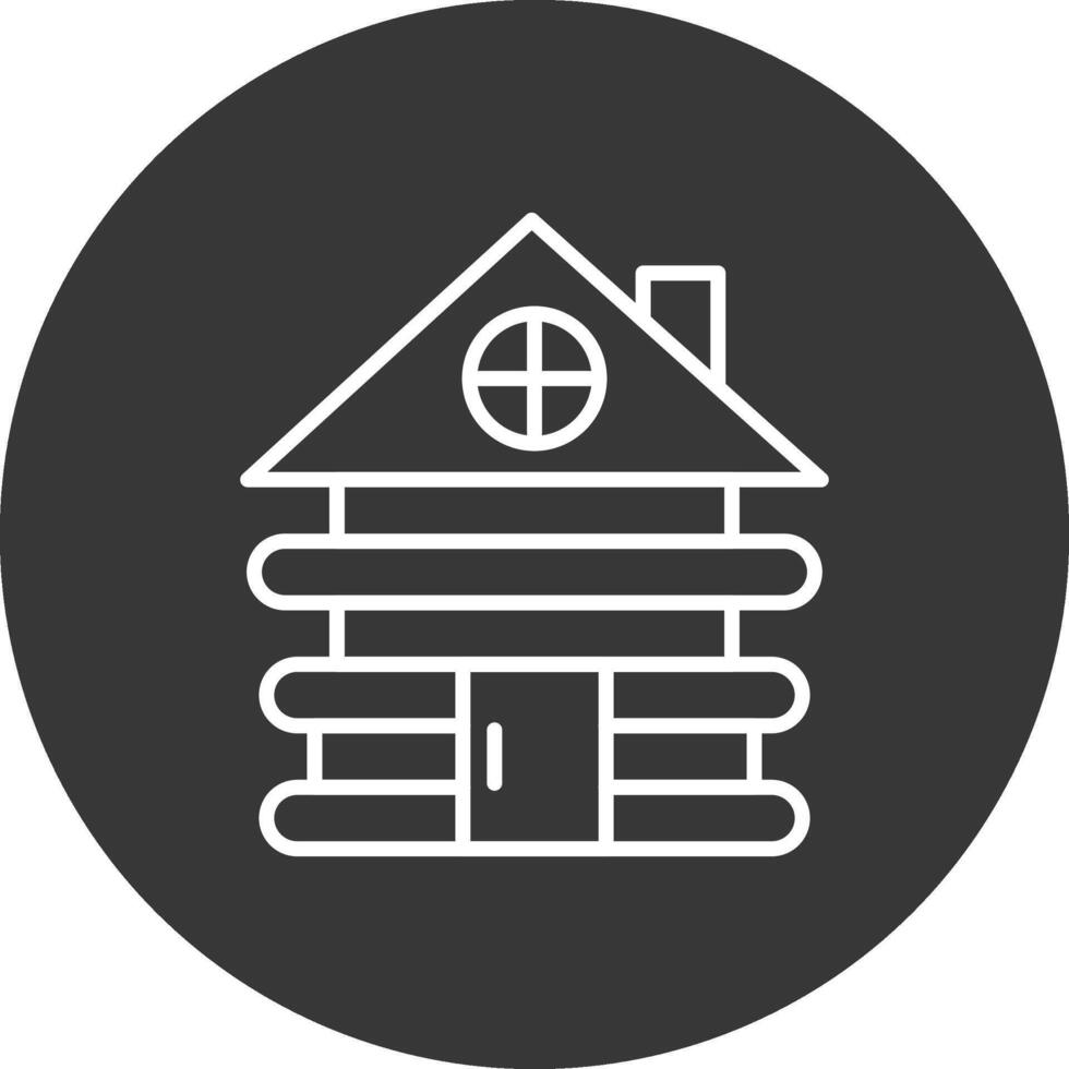 Cabin Line Inverted Icon Design vector