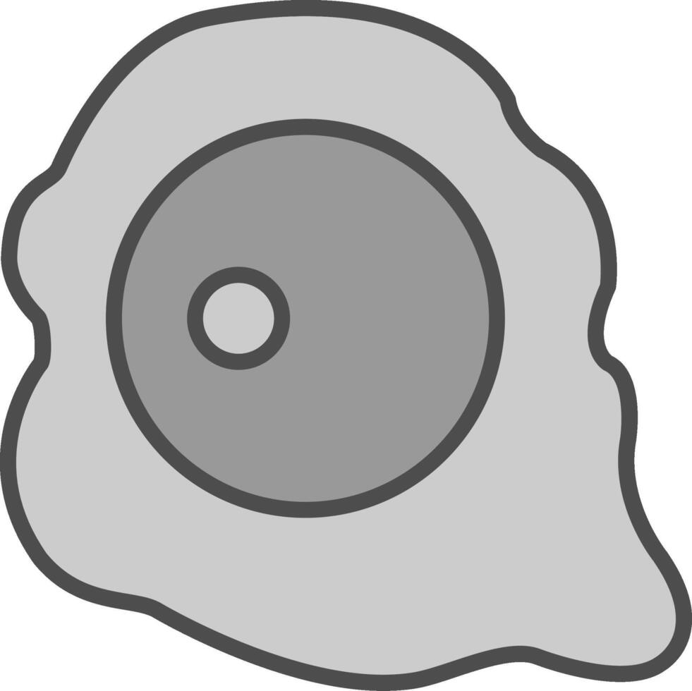 Fried Egg Line Filled Greyscale Icon Design vector