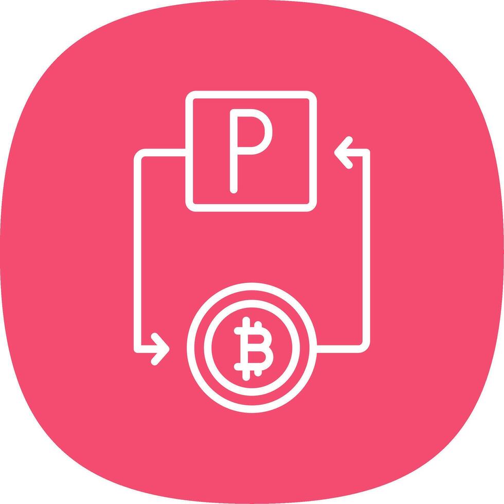 Bitcoin Paypal Line Curve Icon Design vector