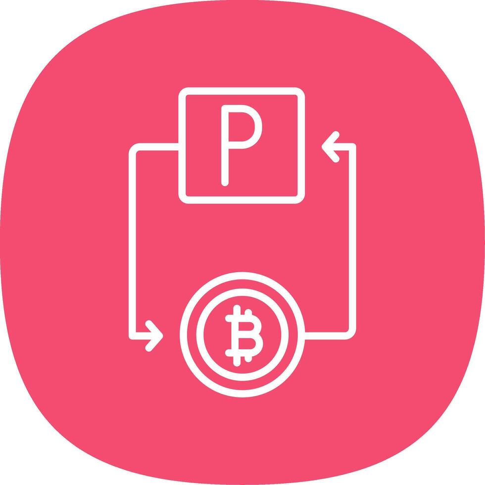 bitcoin paypal línea curva icono diseño vector