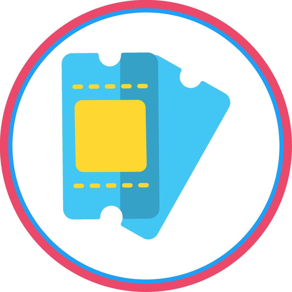 Tickets Flat Circle Icon vector