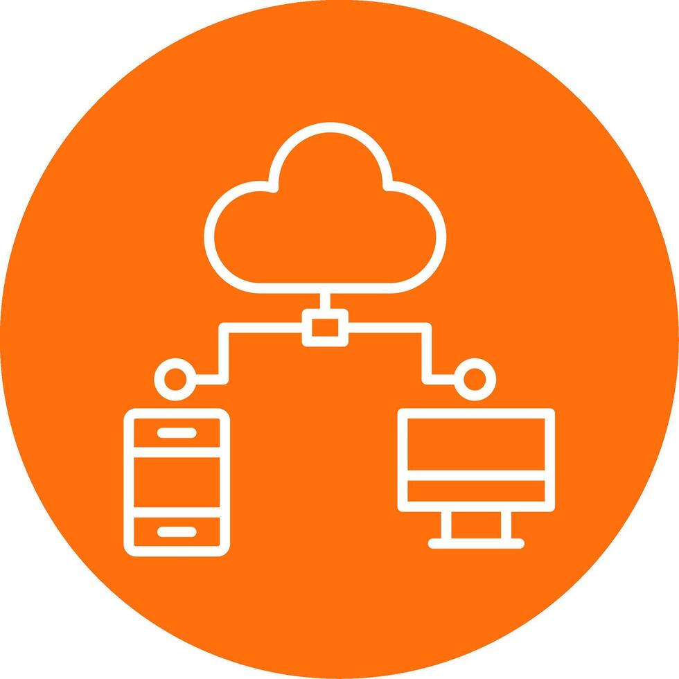 Cloud Computing Multi Color Circle Icon vector