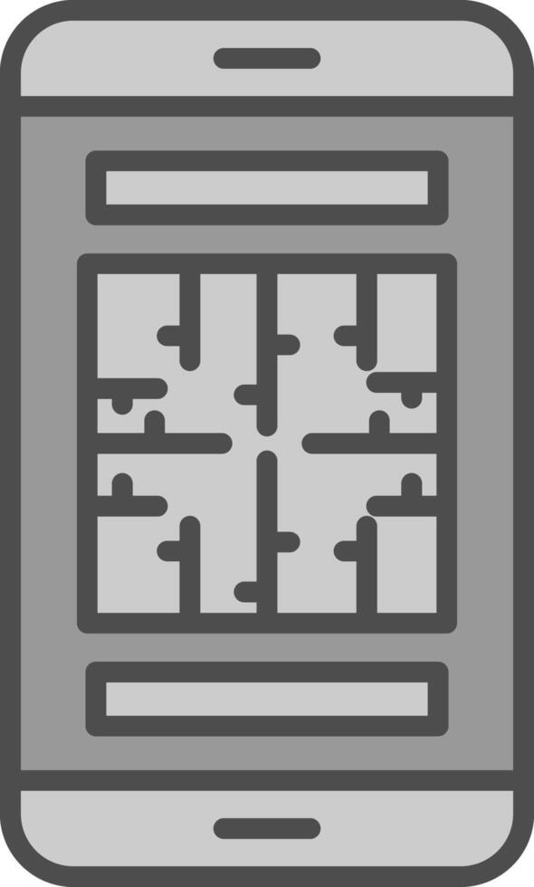 Maze Line Filled Greyscale Icon Design vector