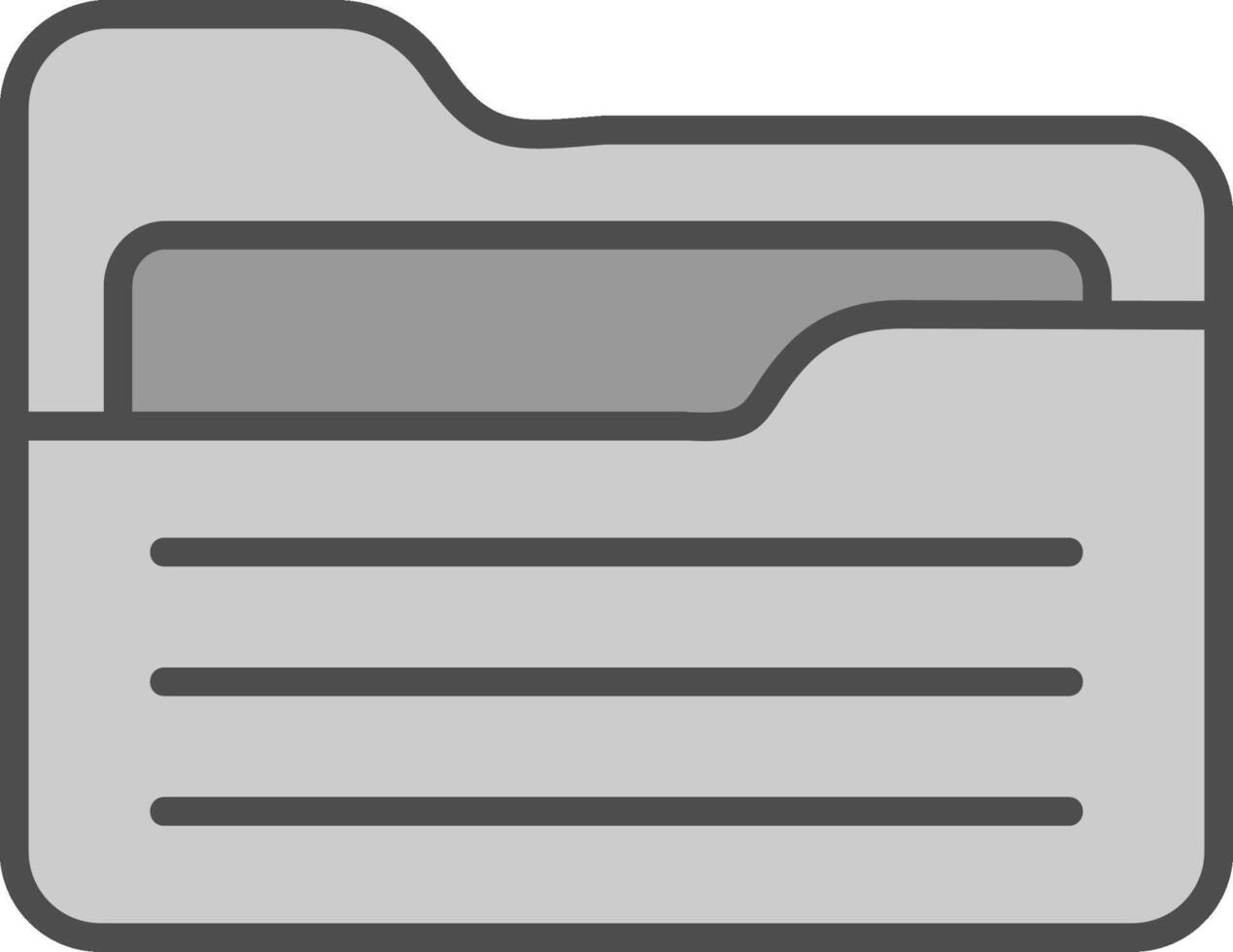 Folder Line Filled Greyscale Icon Design vector