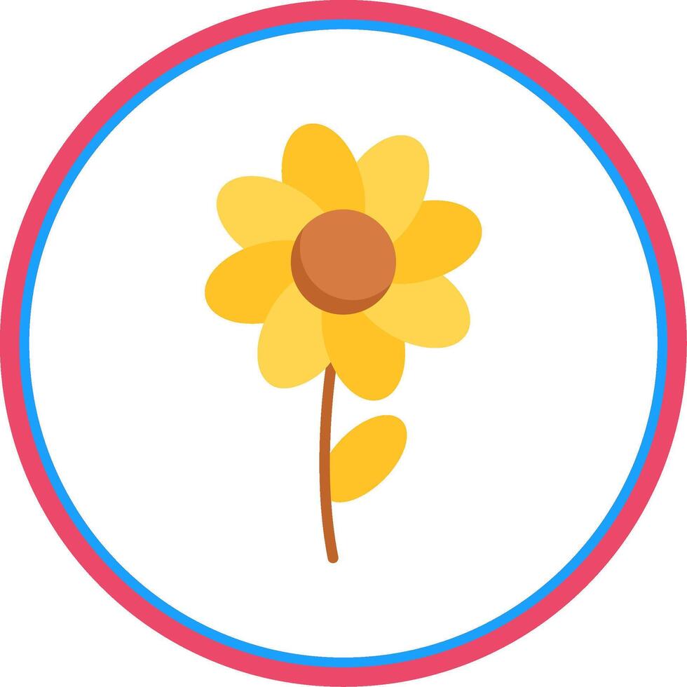 Flower Flat Circle Icon vector