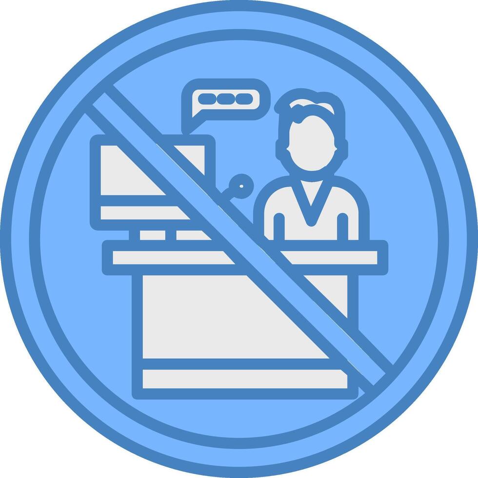 Prohibited Sign Line Filled Blue Icon vector