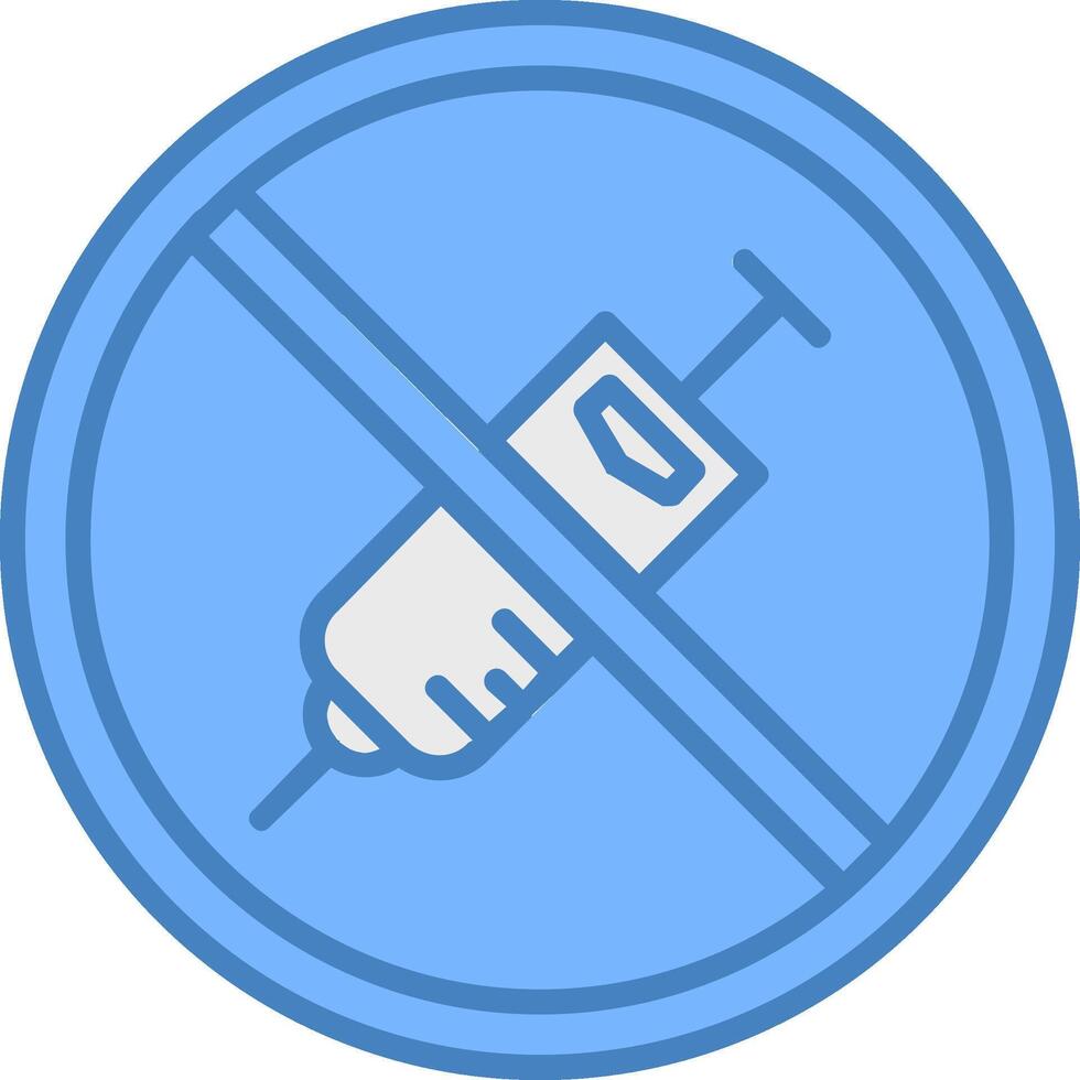Prohibited Sign Line Filled Blue Icon vector