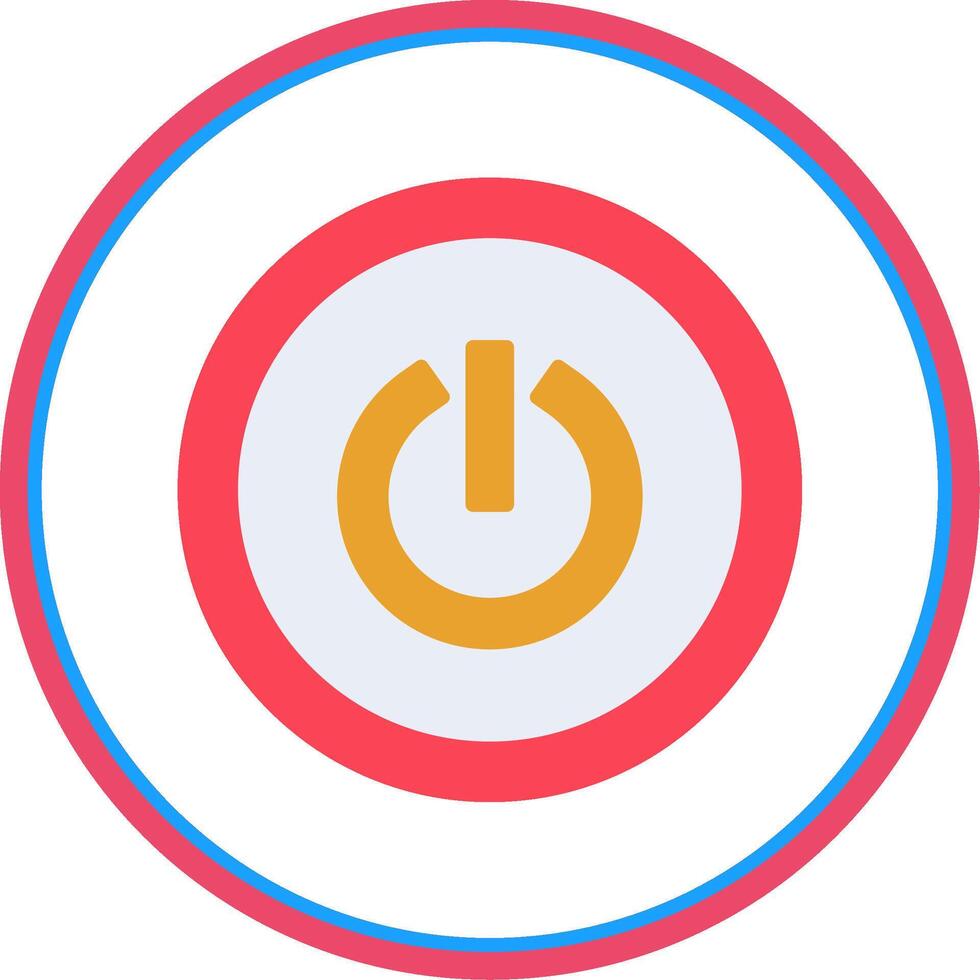Power Button Flat Circle Icon vector