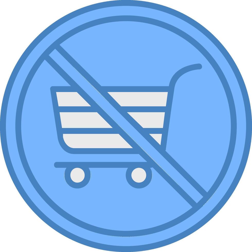 Prohibited Sign Line Filled Blue Icon vector