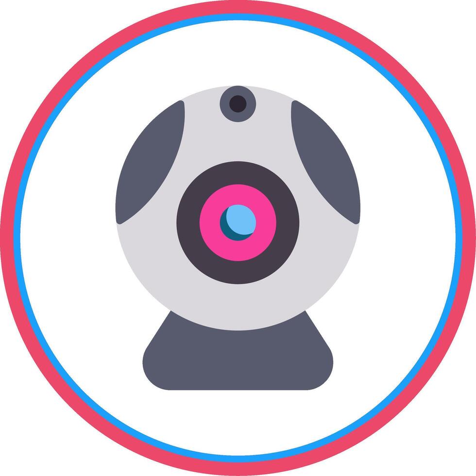 Web camera Flat Circle Icon vector