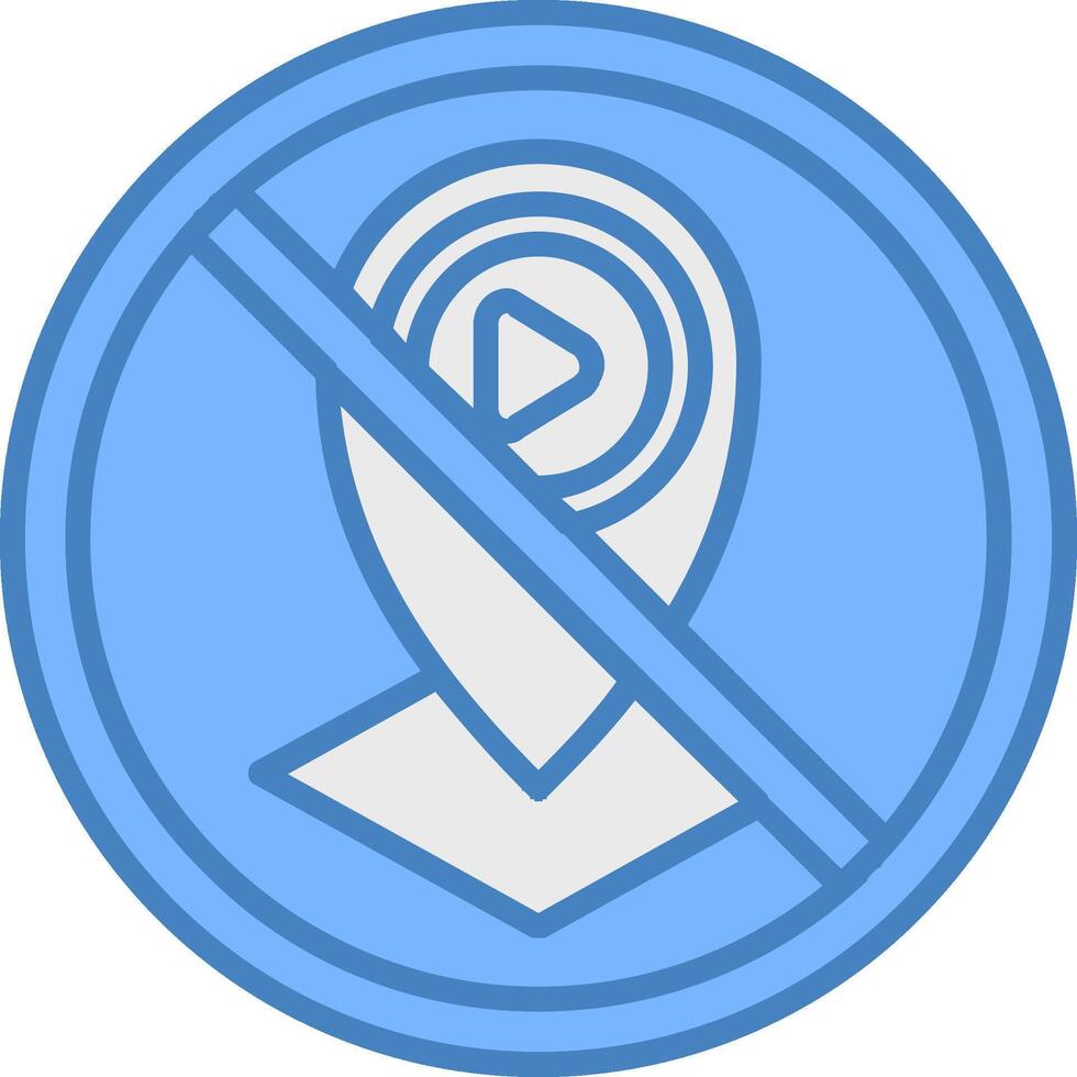 Prohibited Sign Line Filled Blue Icon vector