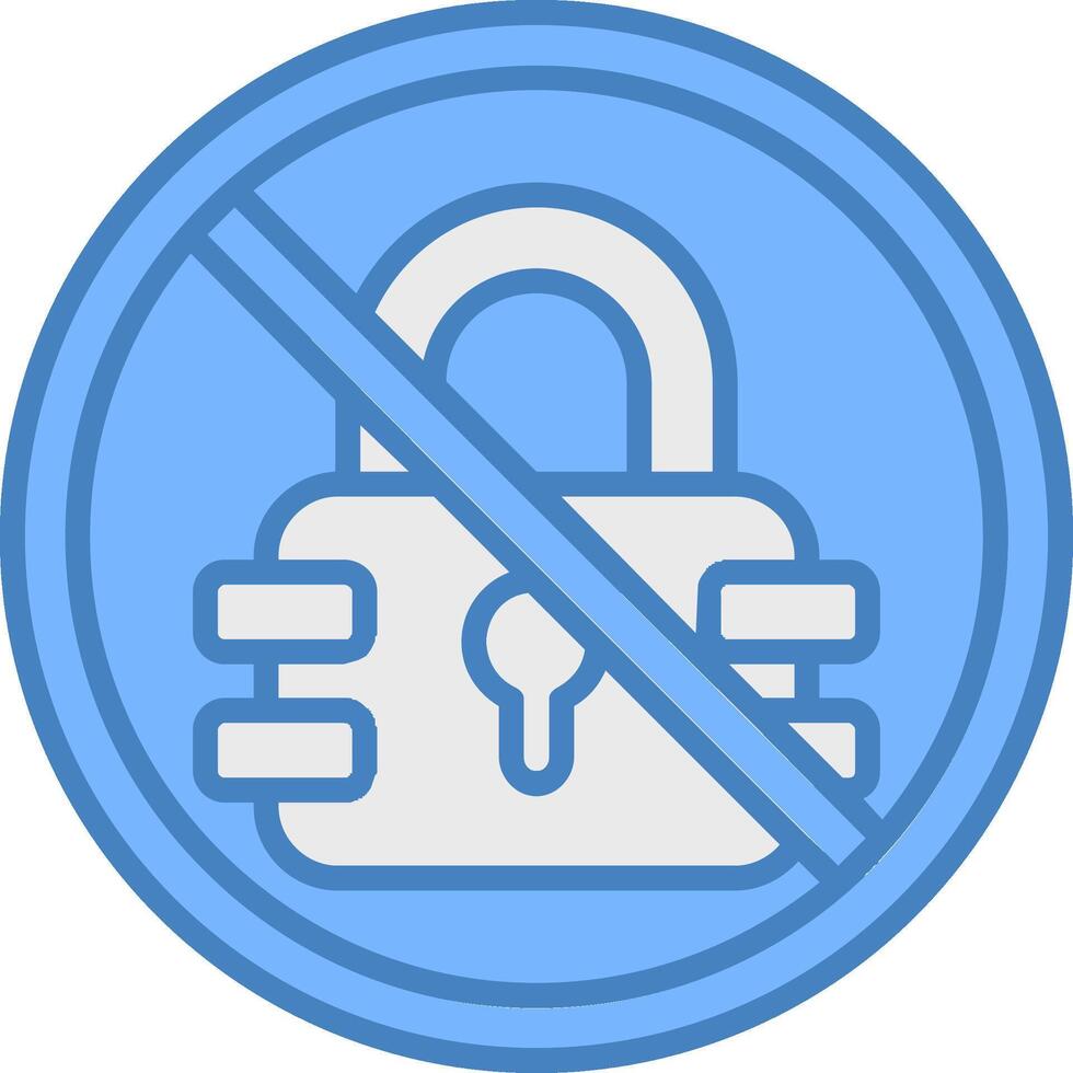 Prohibited Sign Line Filled Blue Icon vector