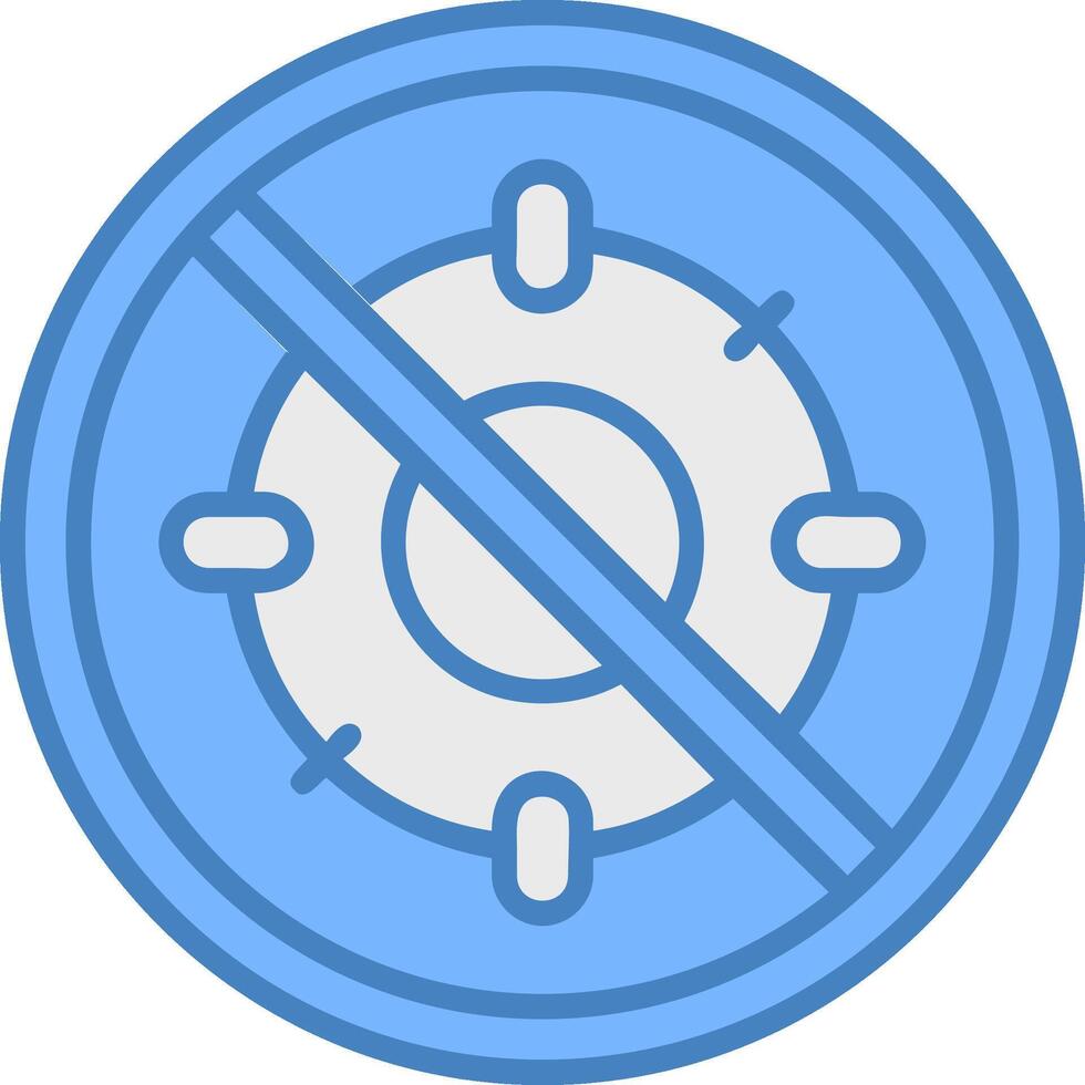 Prohibited Sign Line Filled Blue Icon vector