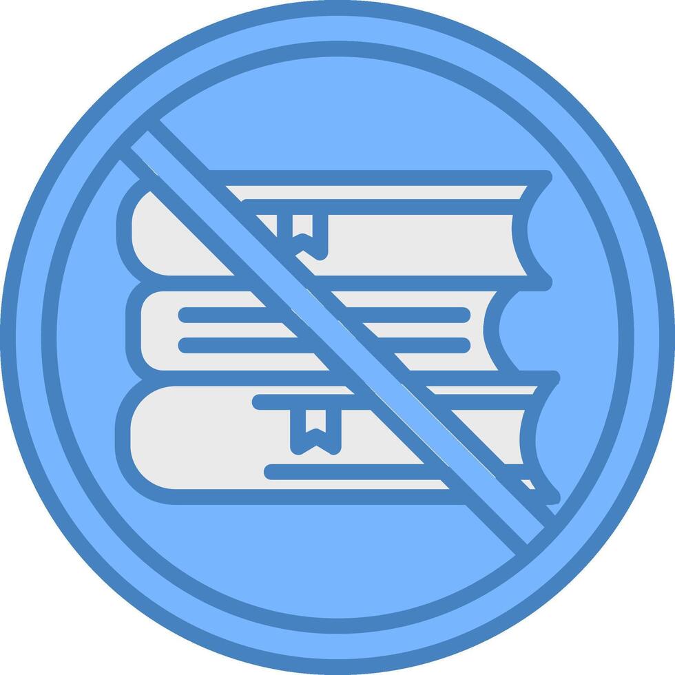 Prohibited Sign Line Filled Blue Icon vector