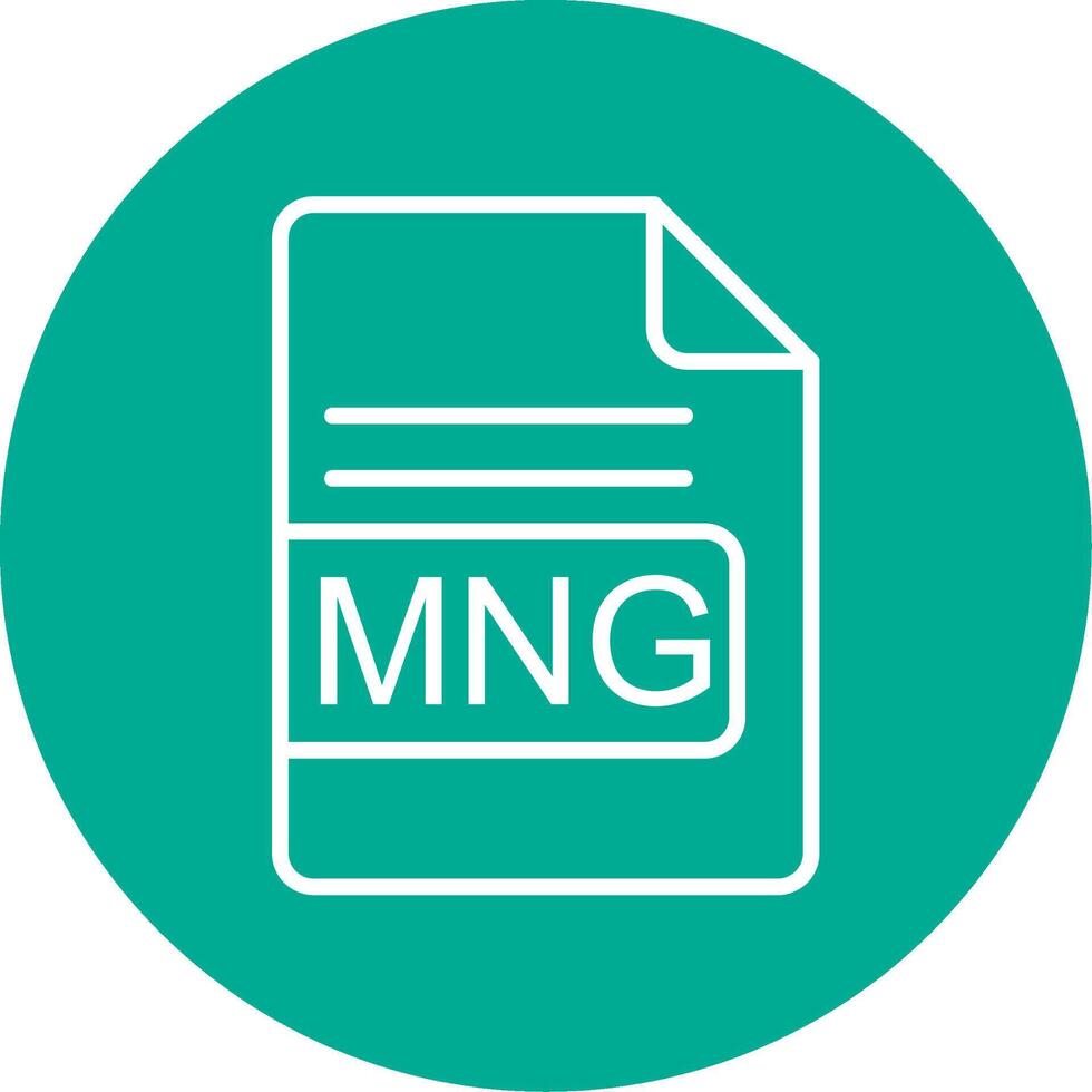 MNG File Format Multi Color Circle Icon vector