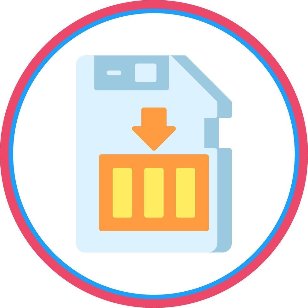 Sim Card Flat Circle Icon vector