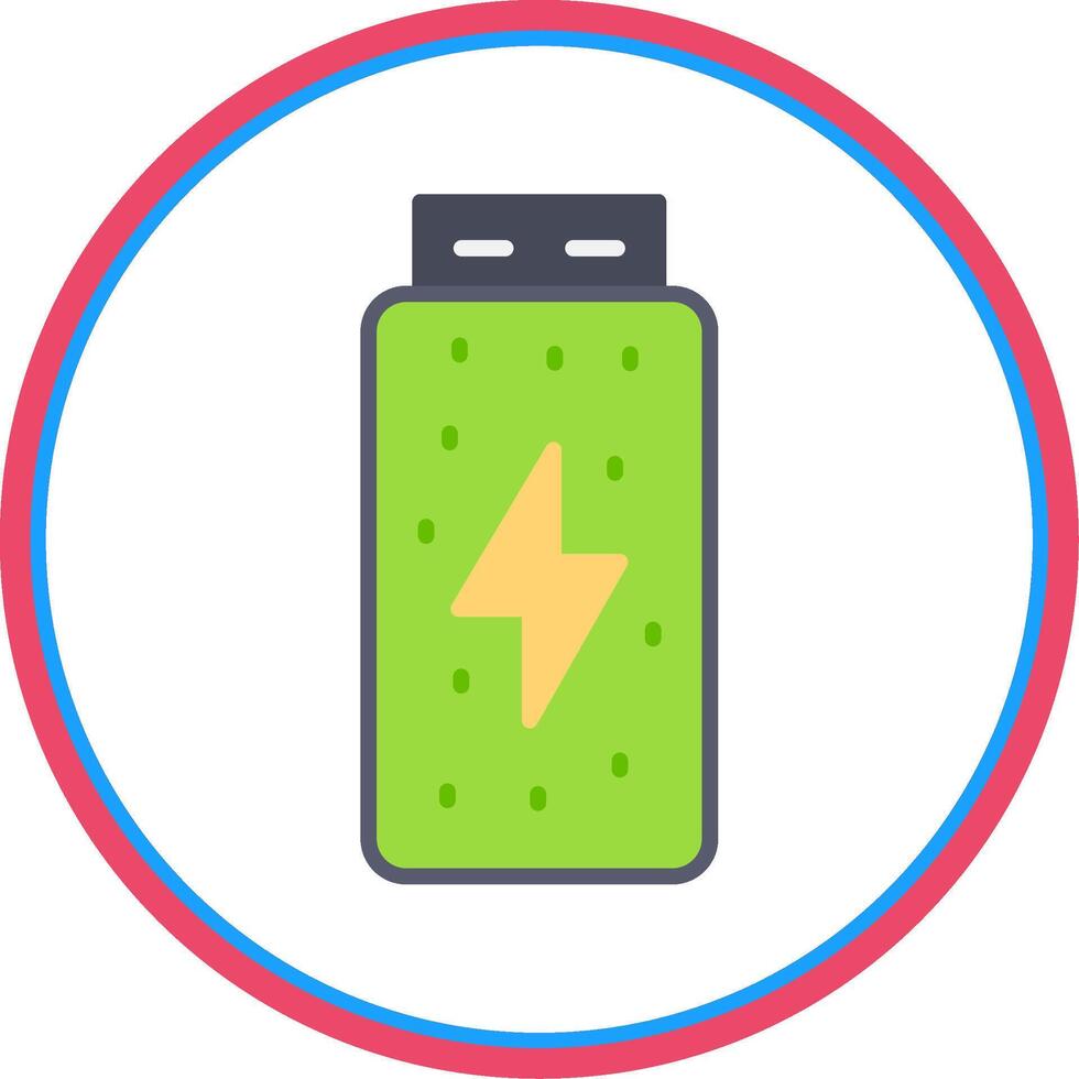 Battery Status Flat Circle Icon vector