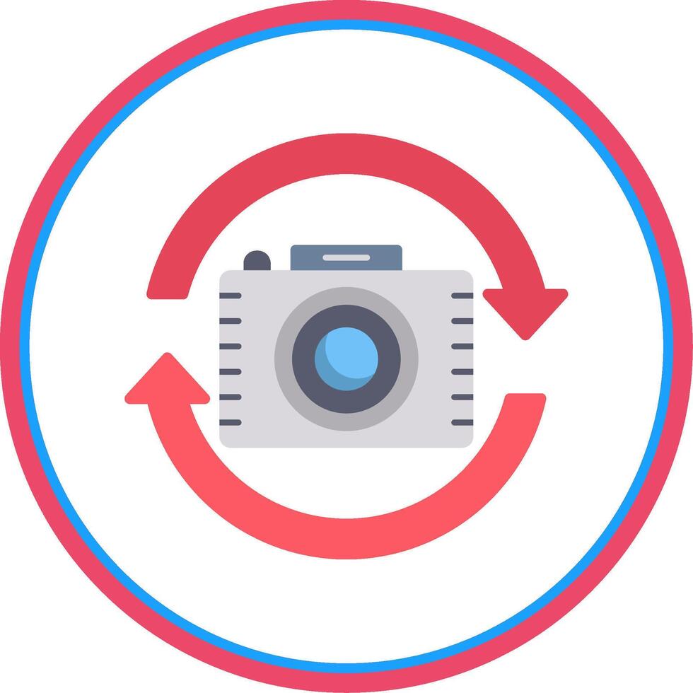 Switch Camera Flat Circle Icon vector