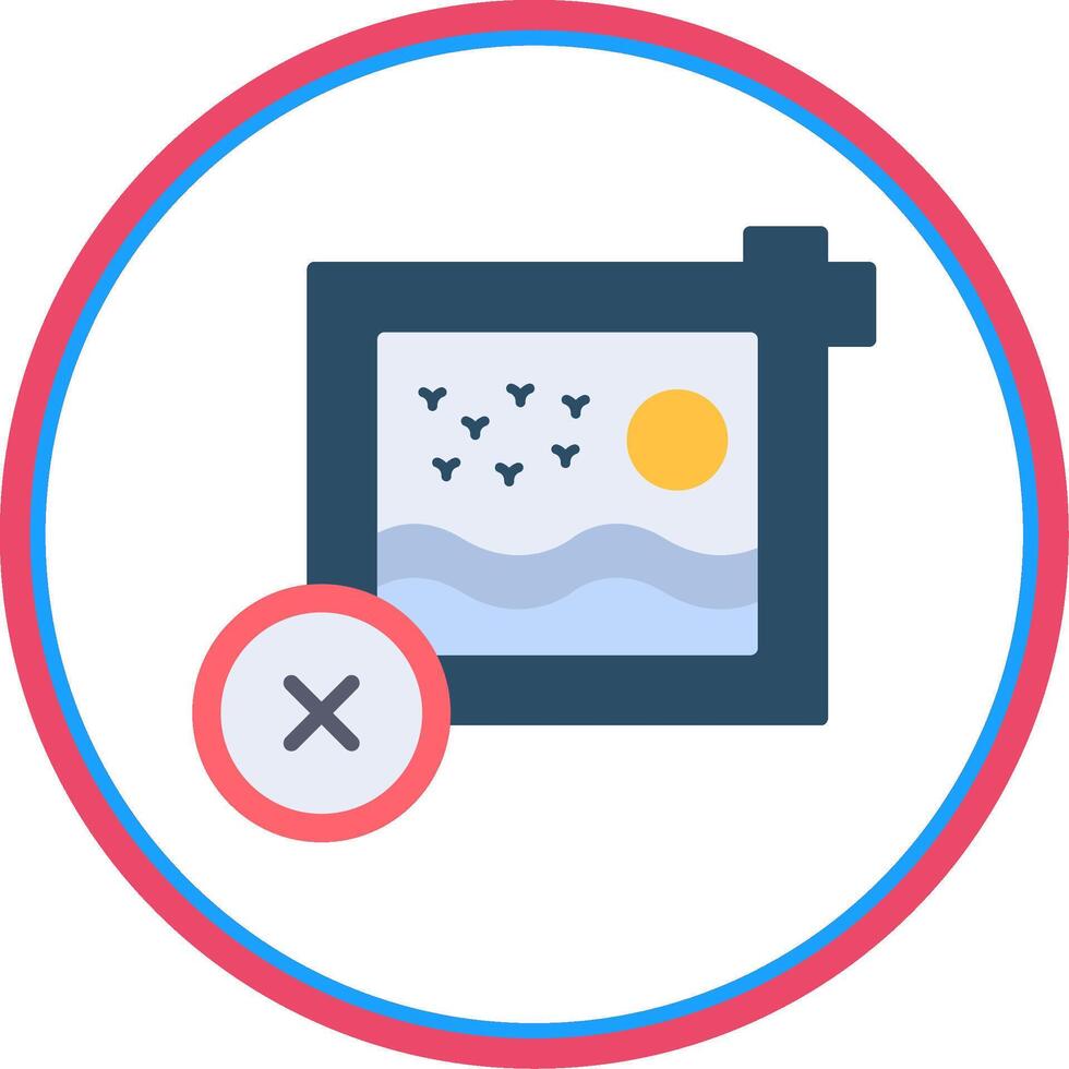 Delete Flat Circle Icon vector