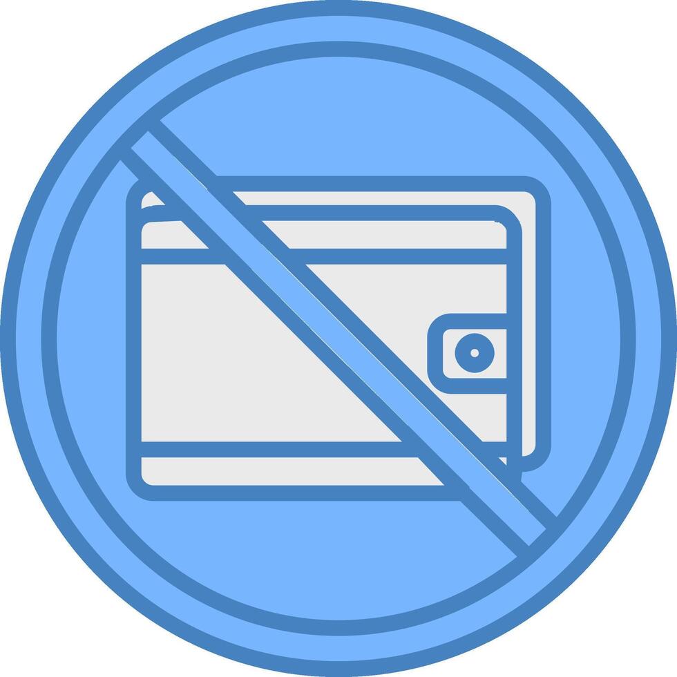 Prohibited Sign Line Filled Blue Icon vector