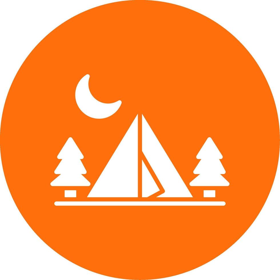 Camping Zone Multi Color Circle Icon vector