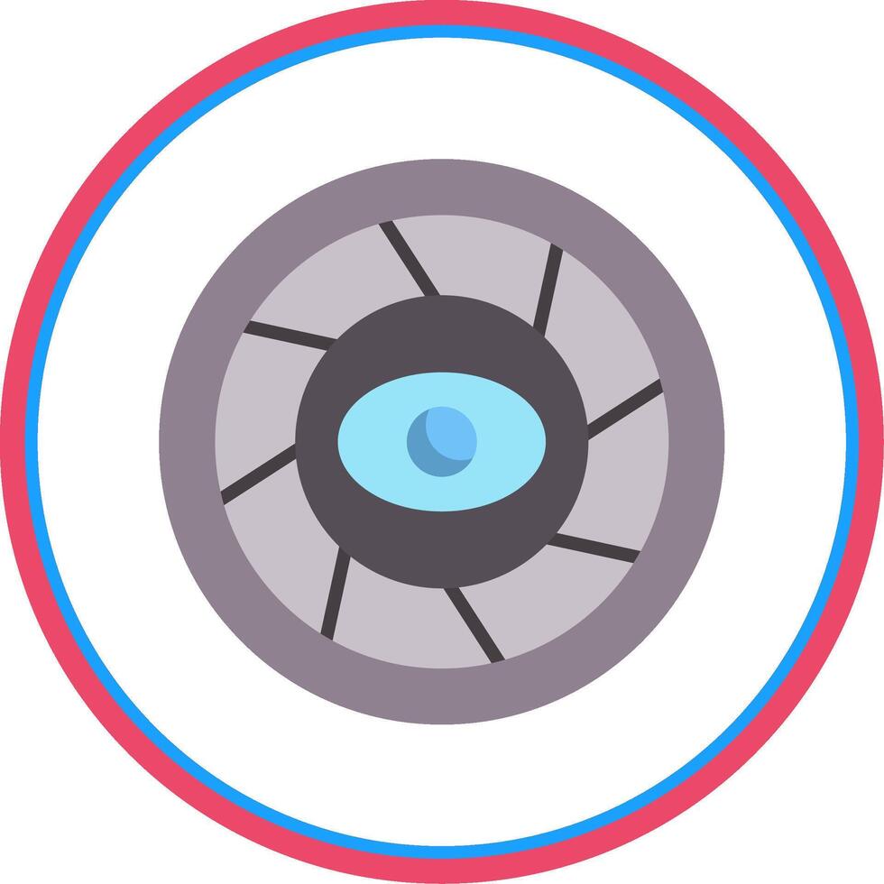 lente plano circulo icono vector