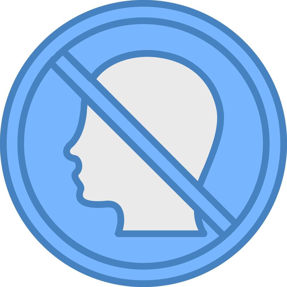 Prohibited Sign Line Filled Blue Icon vector