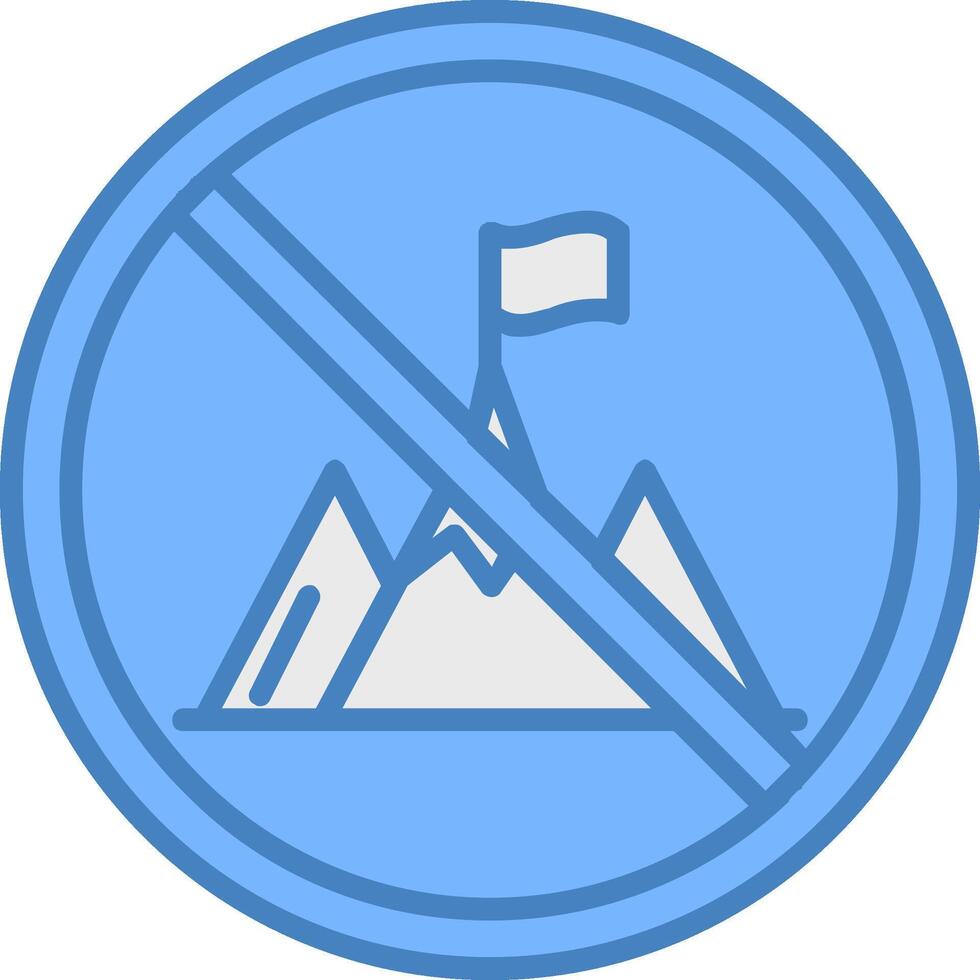 Prohibited Sign Line Filled Blue Icon vector