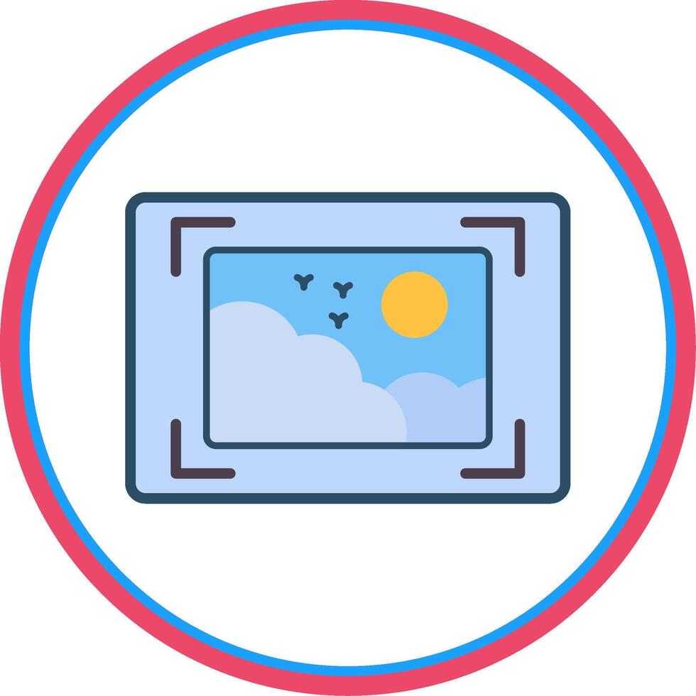 Screen Flat Circle Icon vector