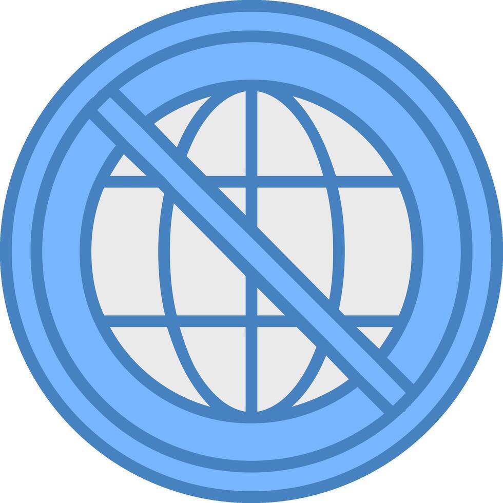 Prohibited Sign Line Filled Blue Icon vector
