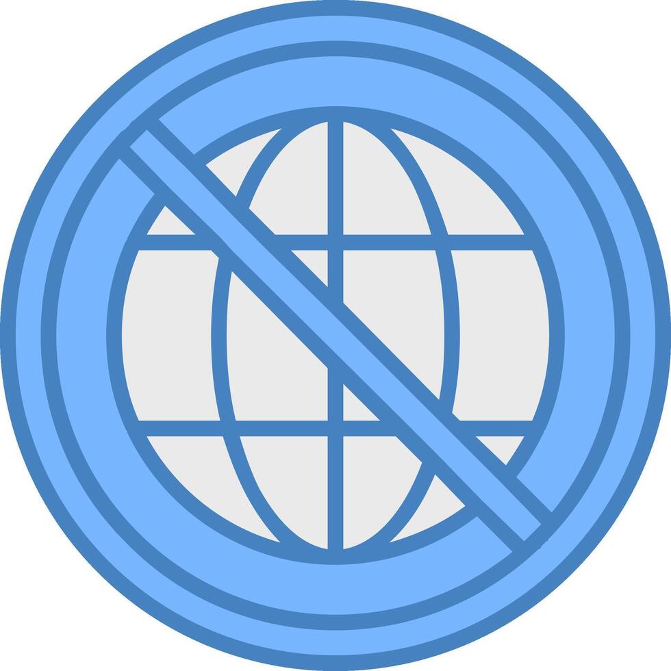 Prohibited Sign Line Filled Blue Icon vector