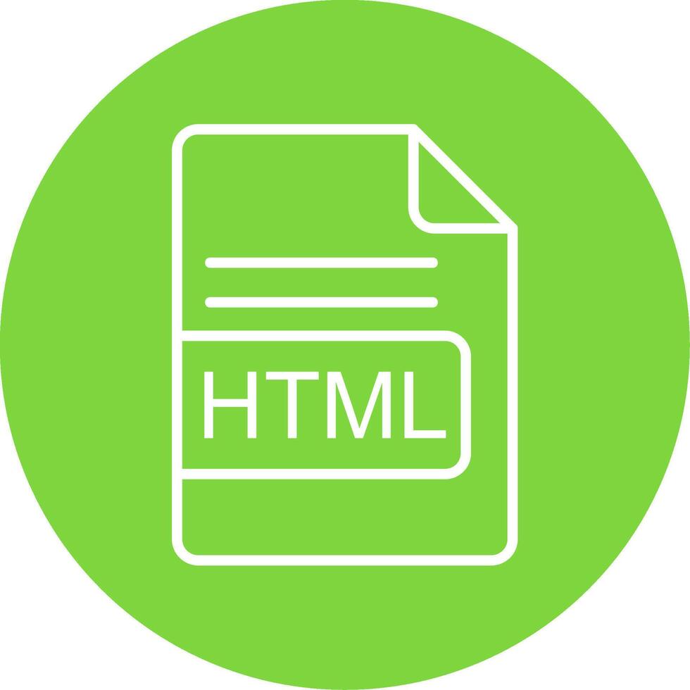 HTML File Format Multi Color Circle Icon vector