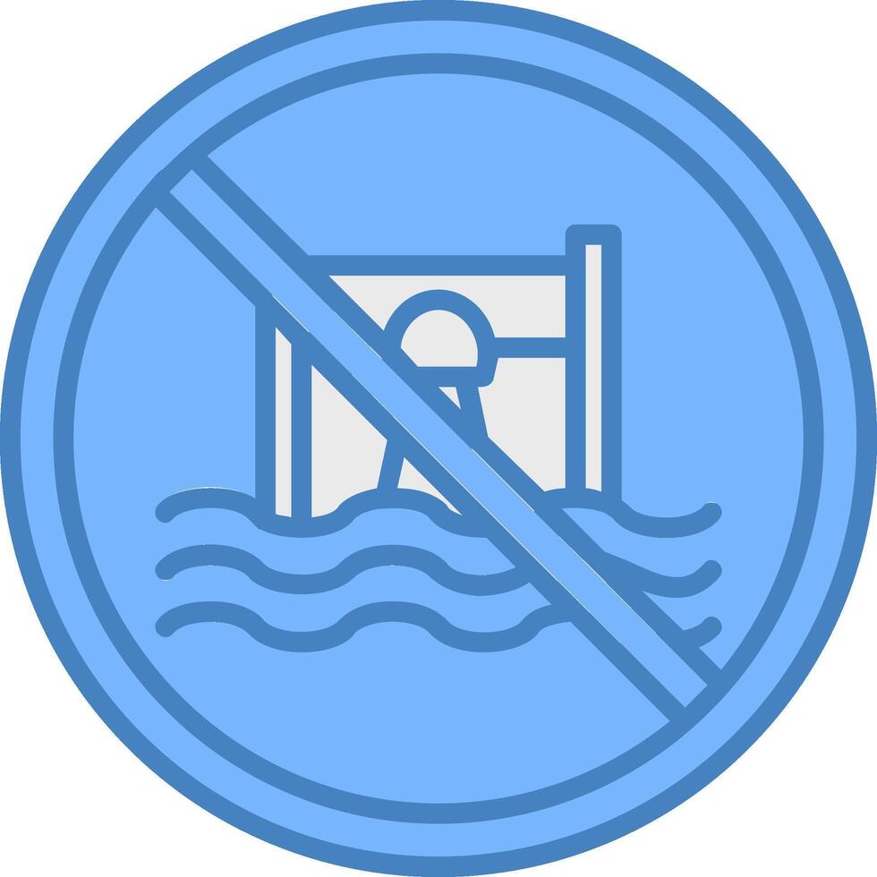 Prohibited Sign Line Filled Blue Icon vector