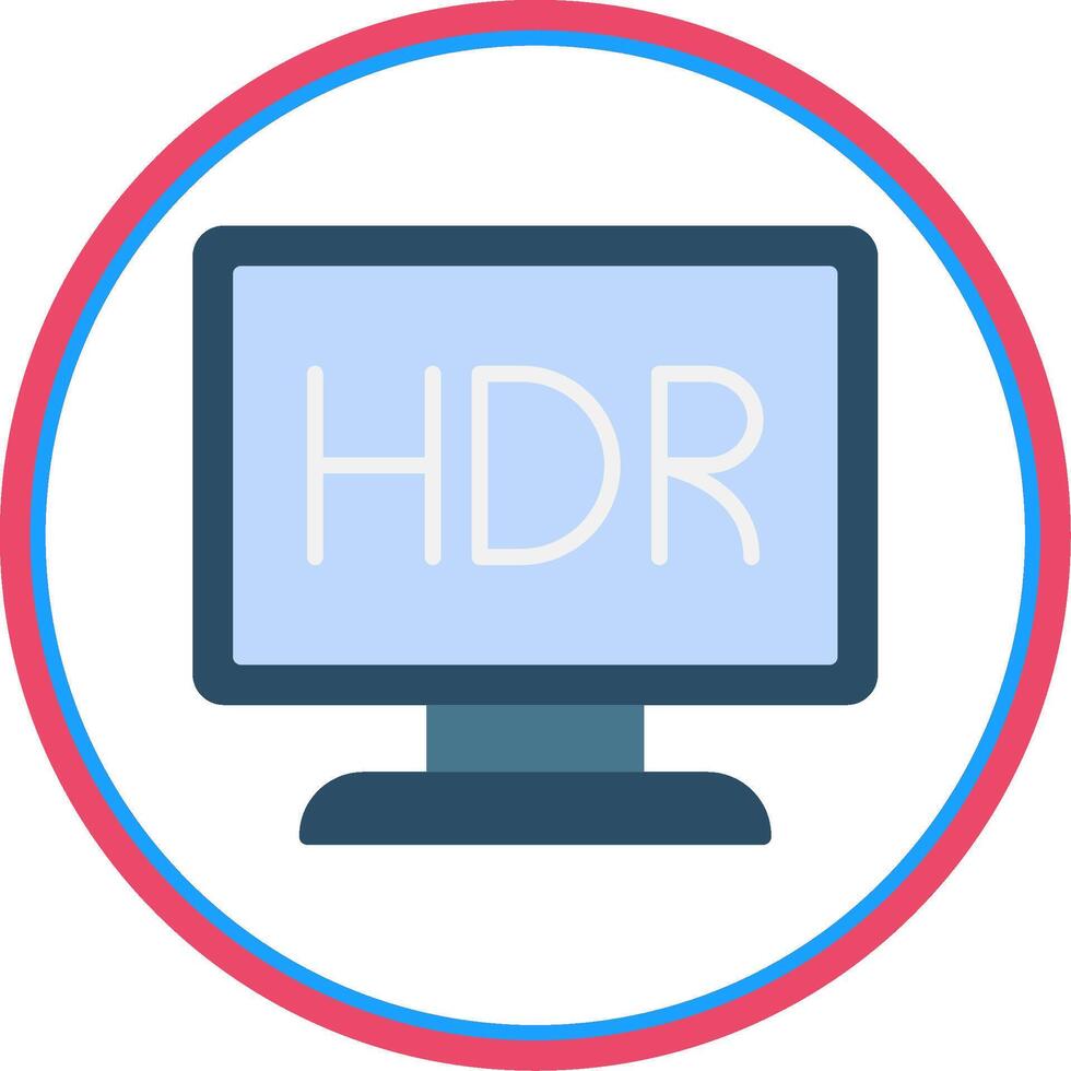 Monitor Flat Circle Icon vector