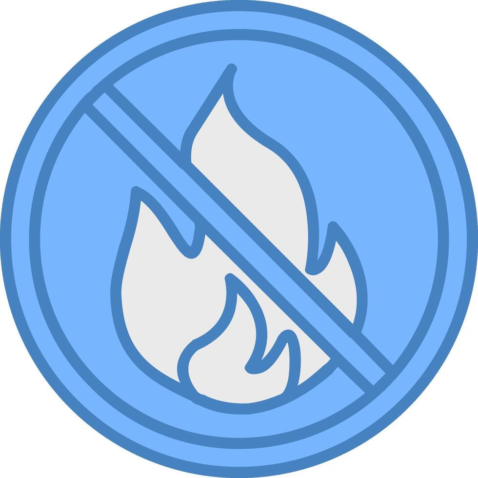 Prohibited Sign Line Filled Blue Icon vector