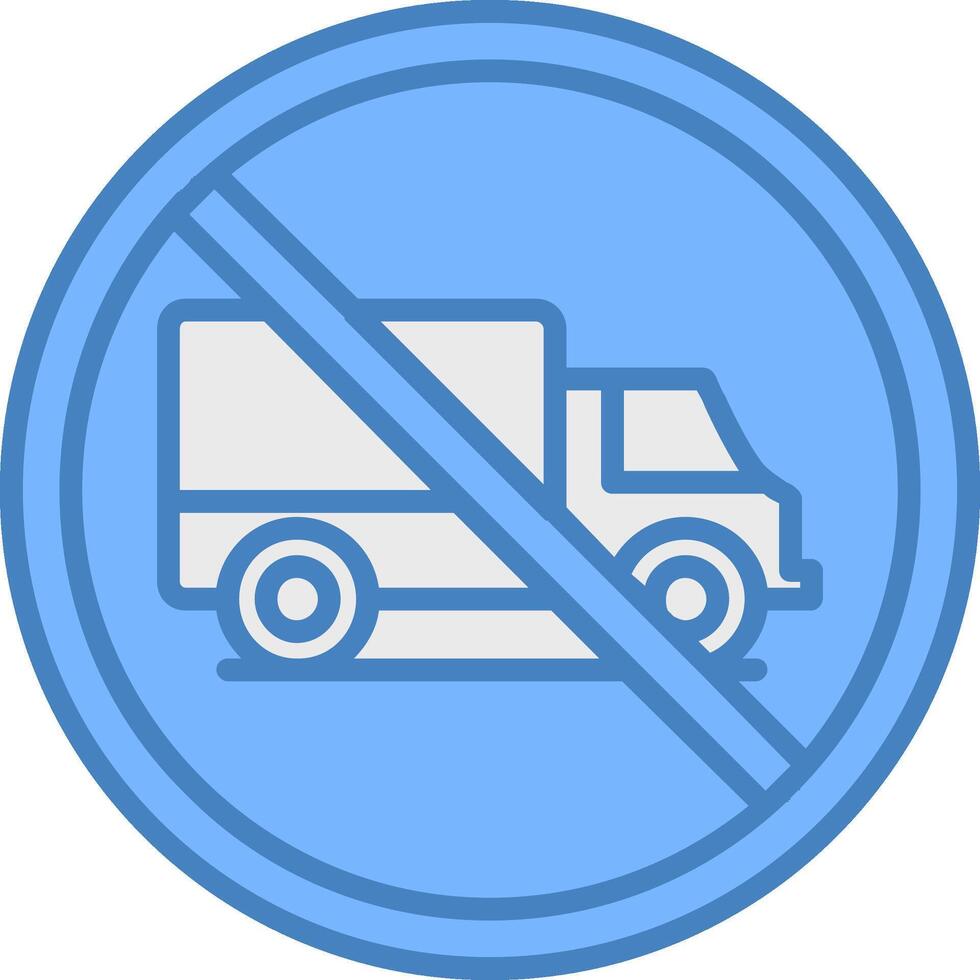 No Heavy Vehicle Line Filled Blue Icon vector