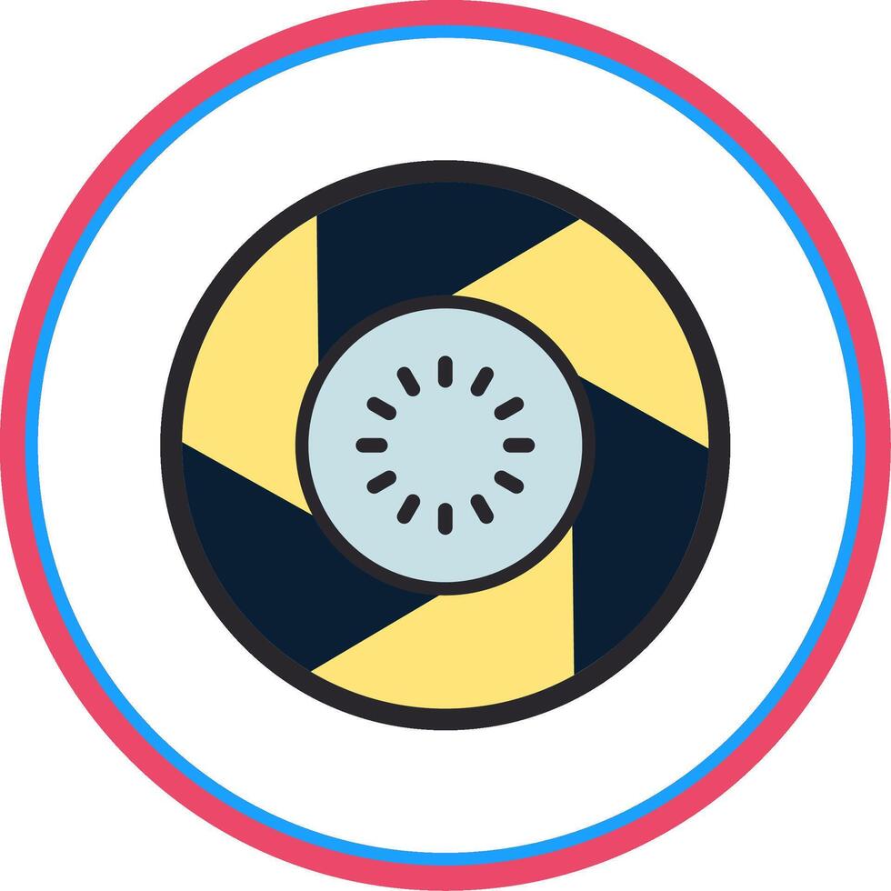 Lens Flat Circle Icon vector
