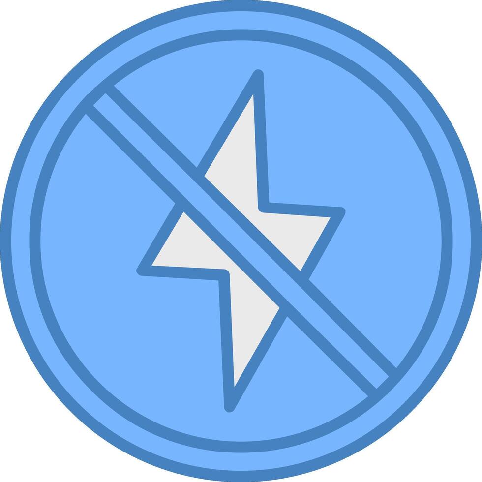 Prohibited Sign Line Filled Blue Icon vector